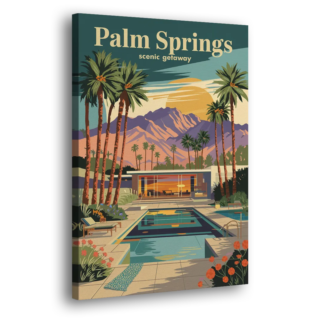 Palm Springs Scenic Getaway Side - Canvas Wall Art