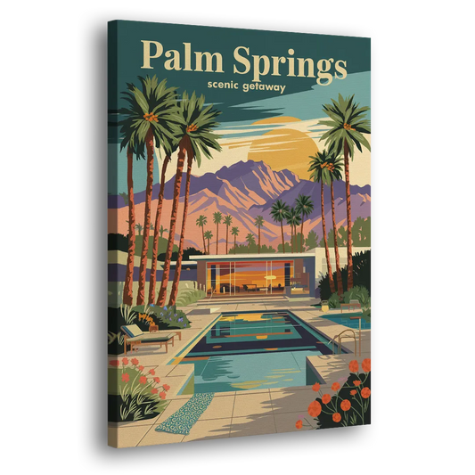 Palm Springs Scenic Getaway Side - Canvas Wall Art
