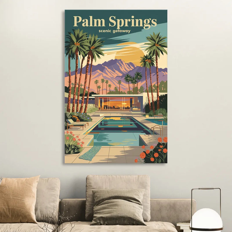 Palm Springs Scenic Getaway Sitting Room - Canvas Wall Art
