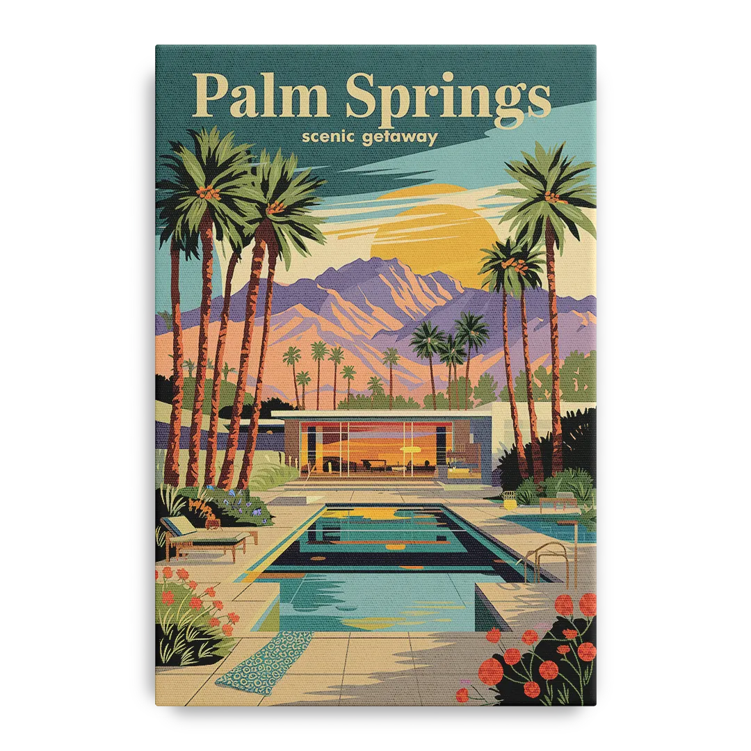 Palm Springs Scenic Getaway Front - Canvas Wall Art