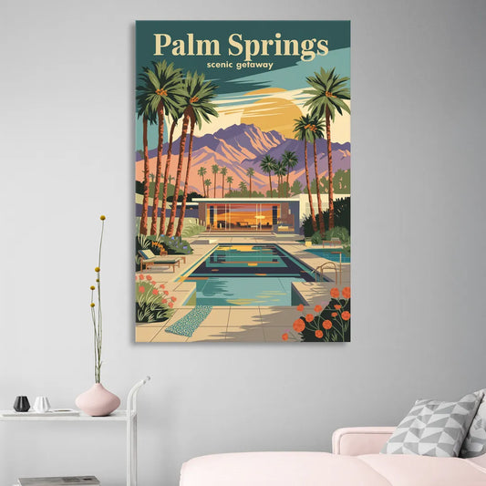 Palm Springs Scenic Getaway Living Room - Canvas Wall Art