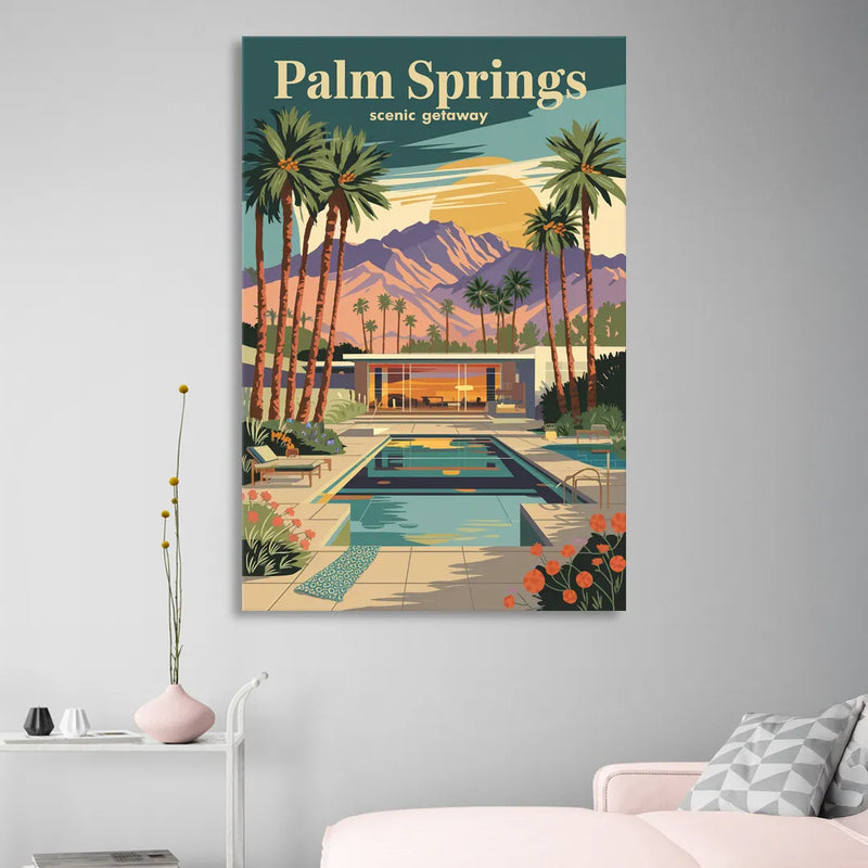Palm Springs Scenic Getaway Living Room - Canvas Wall Art