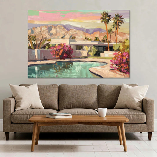 Palm Springs Sunlit Landscape - Canvas Wall Art - Sofa - 60x40