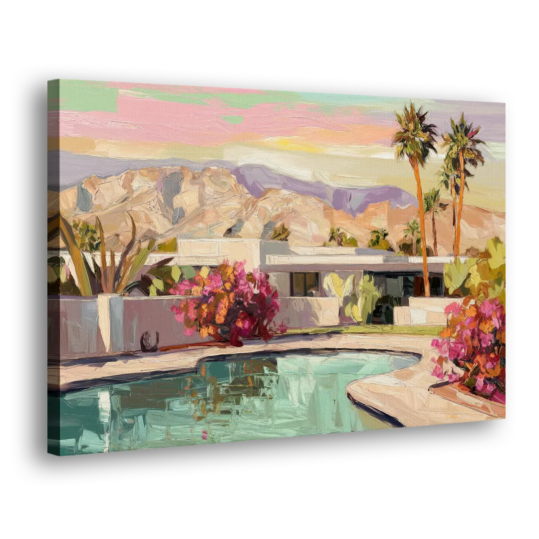 Palm Springs Sunlit Landscape Side - Canvas Wall Art
