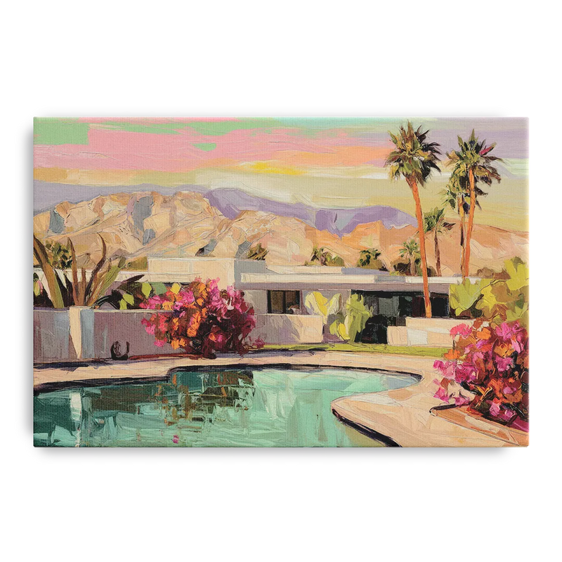 Palm Springs Sunlit Landscape Front - Canvas Wall Art