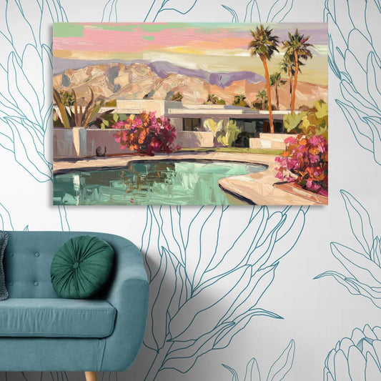 Palm Springs Sunlit Landscape Living Room - Canvas Wall Art