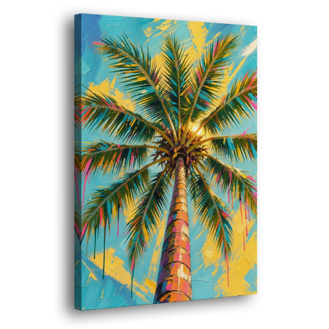 Palm Tree Prints Skyward Frond Burst - Canvas Wall Art - Side