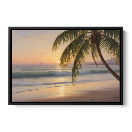 Palmilla Beach Sunrise - Black Framed Canvas Wall Art - Front