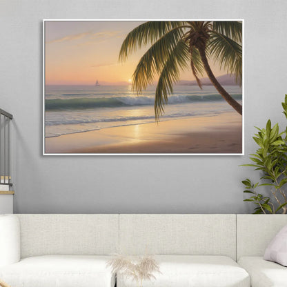 Palmilla Beach Sunrise Living Room - White Canvas Wall Art