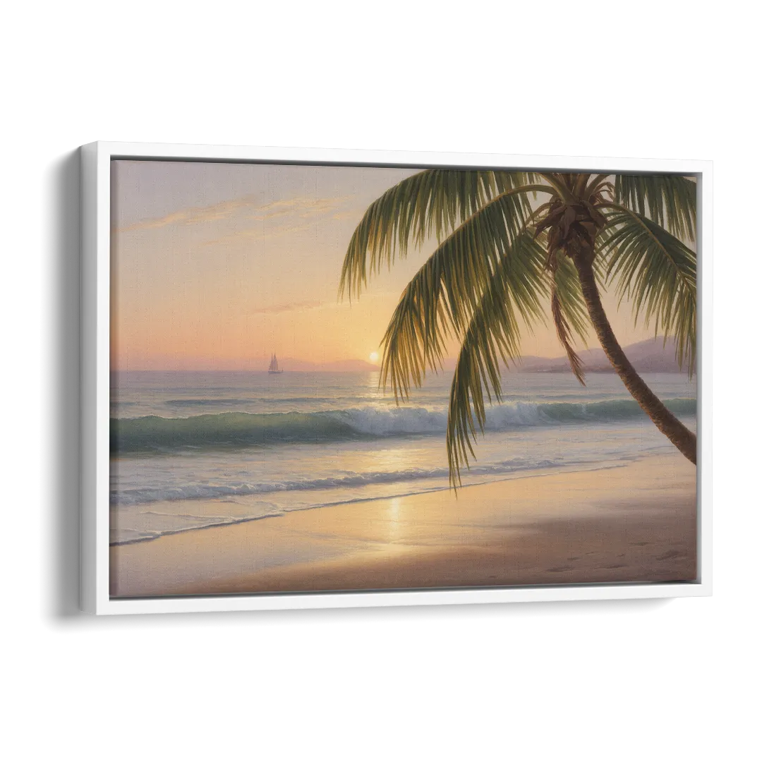 Palmilla Beach Sunrise Side - White Canvas Wall Art
