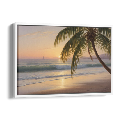 Palmilla Beach Sunrise Side - White Canvas Wall Art