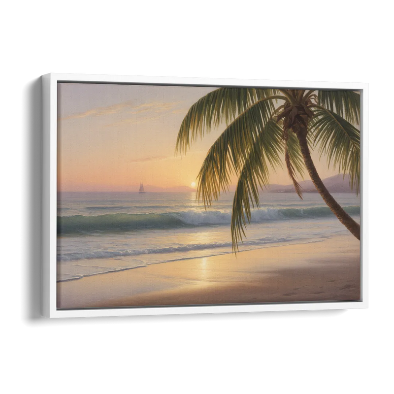 Palmilla Beach Sunrise Side - White Canvas Wall Art