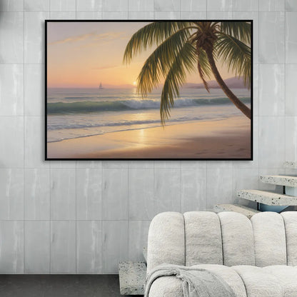 Palmilla Beach Sunrise Living Room - Black Canvas Wall Art