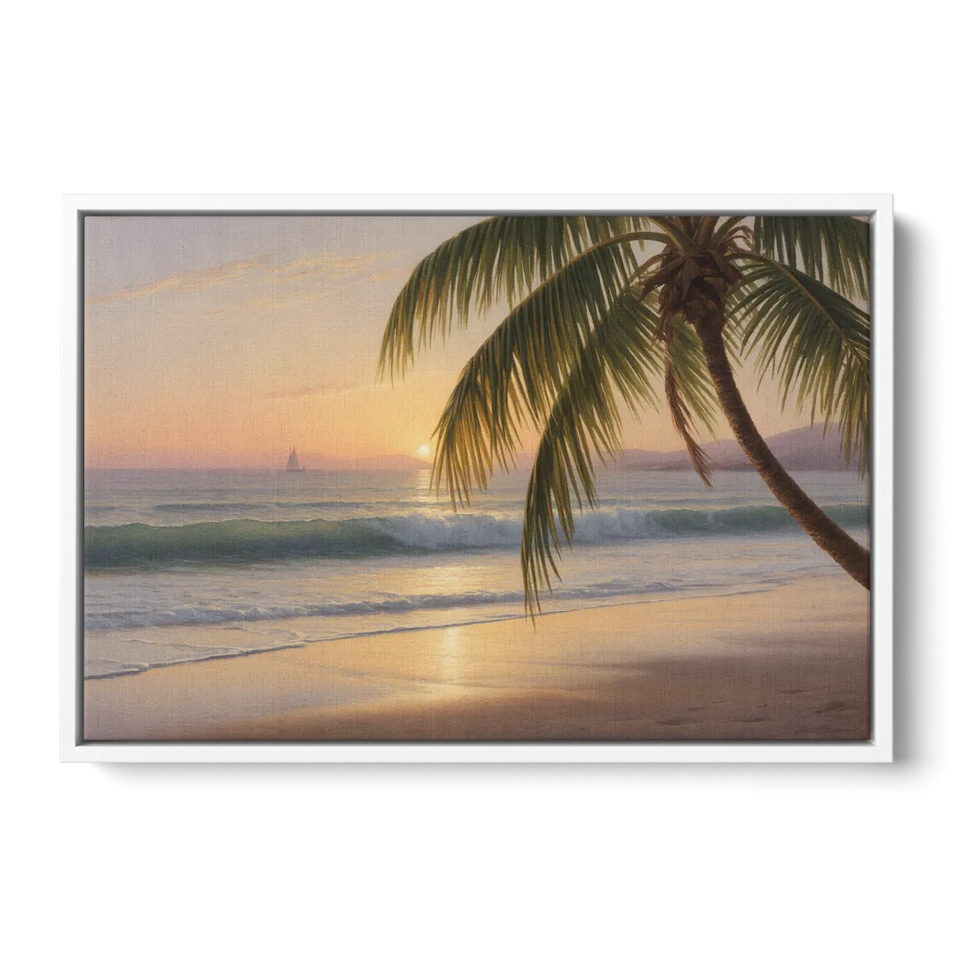 Palmilla Beach Sunrise Front - White Canvas Wall Art