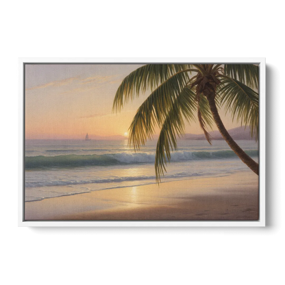 Palmilla Beach Sunrise Front - White Canvas Wall Art