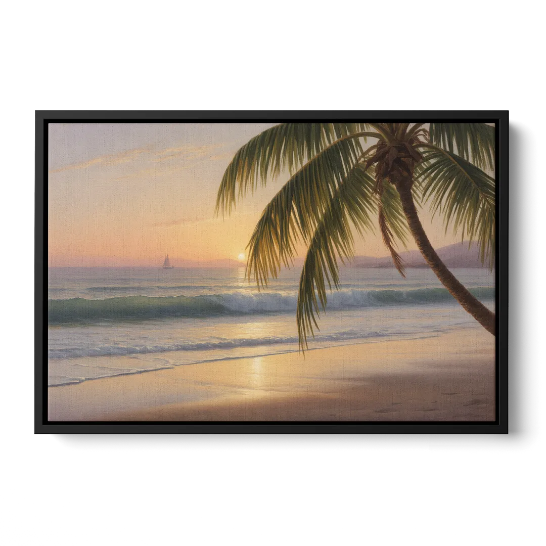 Palmilla Beach Sunrise Front - Black Canvas Wall Art