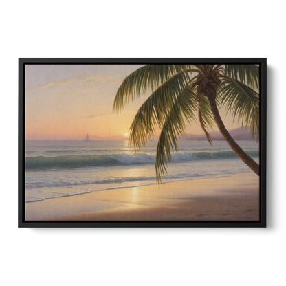 Palmilla Beach Sunrise Front - Black Canvas Wall Art