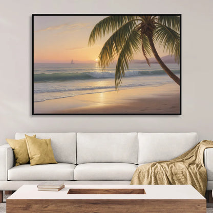 Palmilla Beach Sunrise Sitting Room - Black Canvas Wall Art