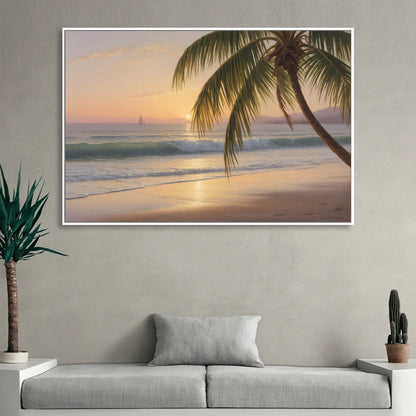 Palmilla Beach Sunrise Sitting Room - White Canvas Wall Art