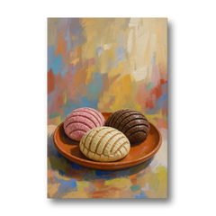 Pan Dulce Painting of Three Conchas - Canvas Wall Art - Front