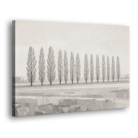 Panoramic Canvas Print of Poplars in Haze - Canvas Wall Art - Side