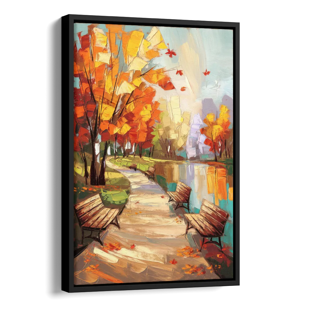 Park City Autumn Colors Side - Black Canvas Wall Art