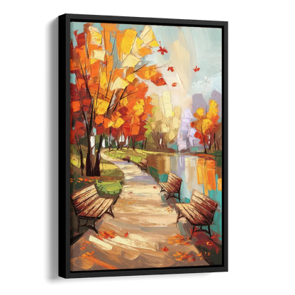 Park City Autumn Colors Side - Black Canvas Wall Art