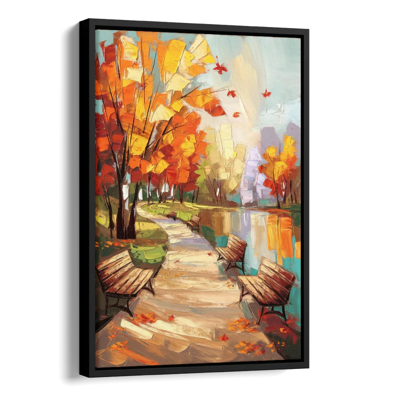 Park City Autumn Colors Side - Black Canvas Wall Art