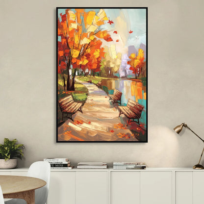Park City Autumn Colors Living Room - Black Canvas Wall Art