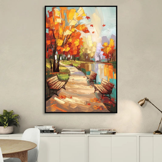 Park City Autumn Colors Living Room - Black Canvas Wall Art