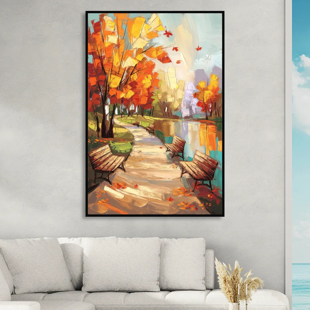 Park City Autumn Colors Sitting Room - Black Canvas Wall Art