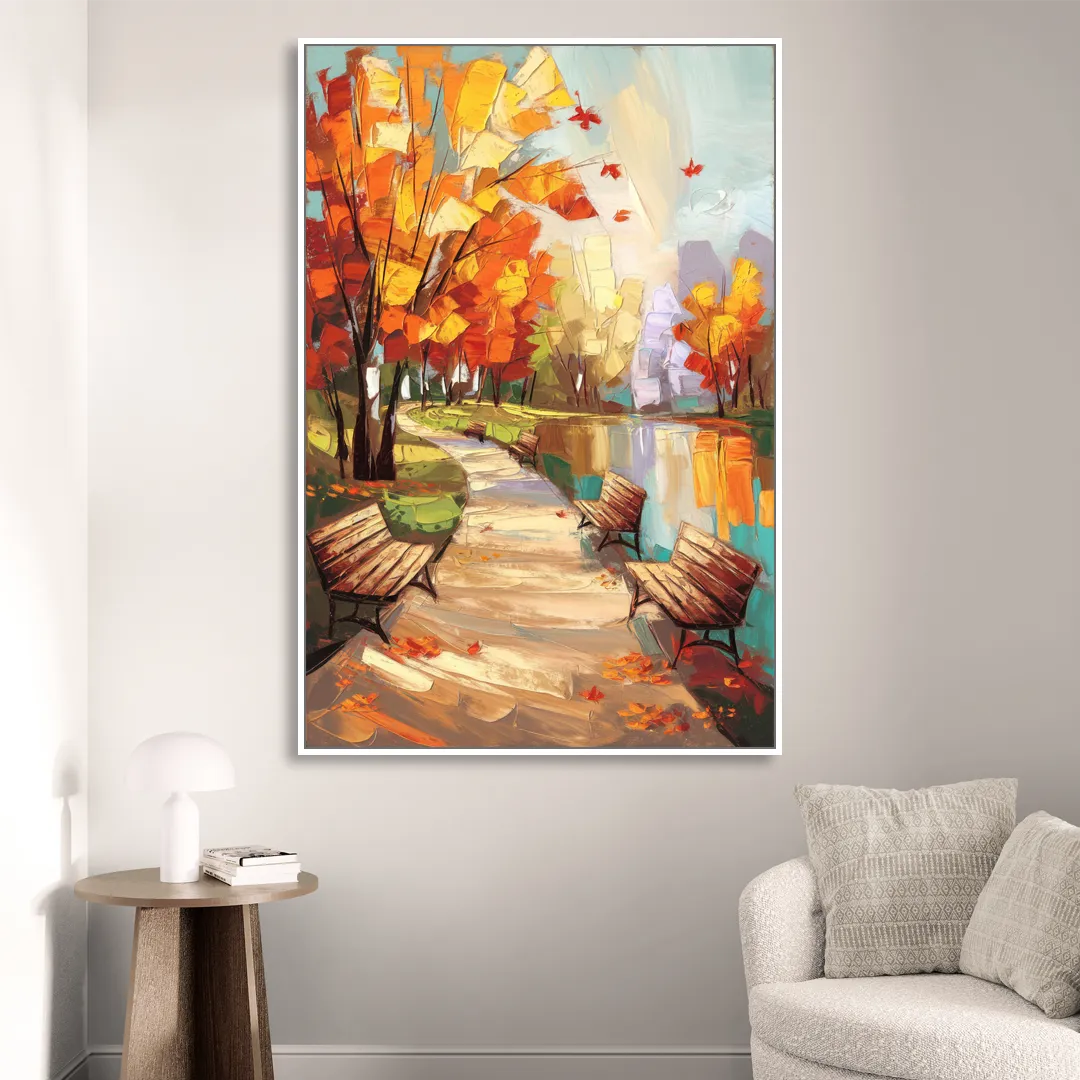 Park City Autumn Colors Living Room - White Canvas Wall Art