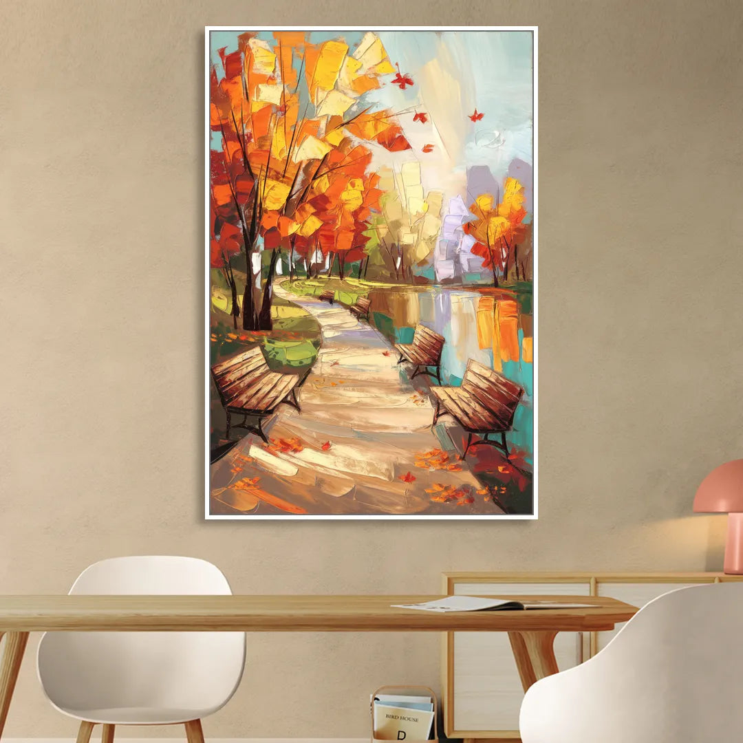 Park City Autumn Colors Sitting Room - White Canvas Wall Art