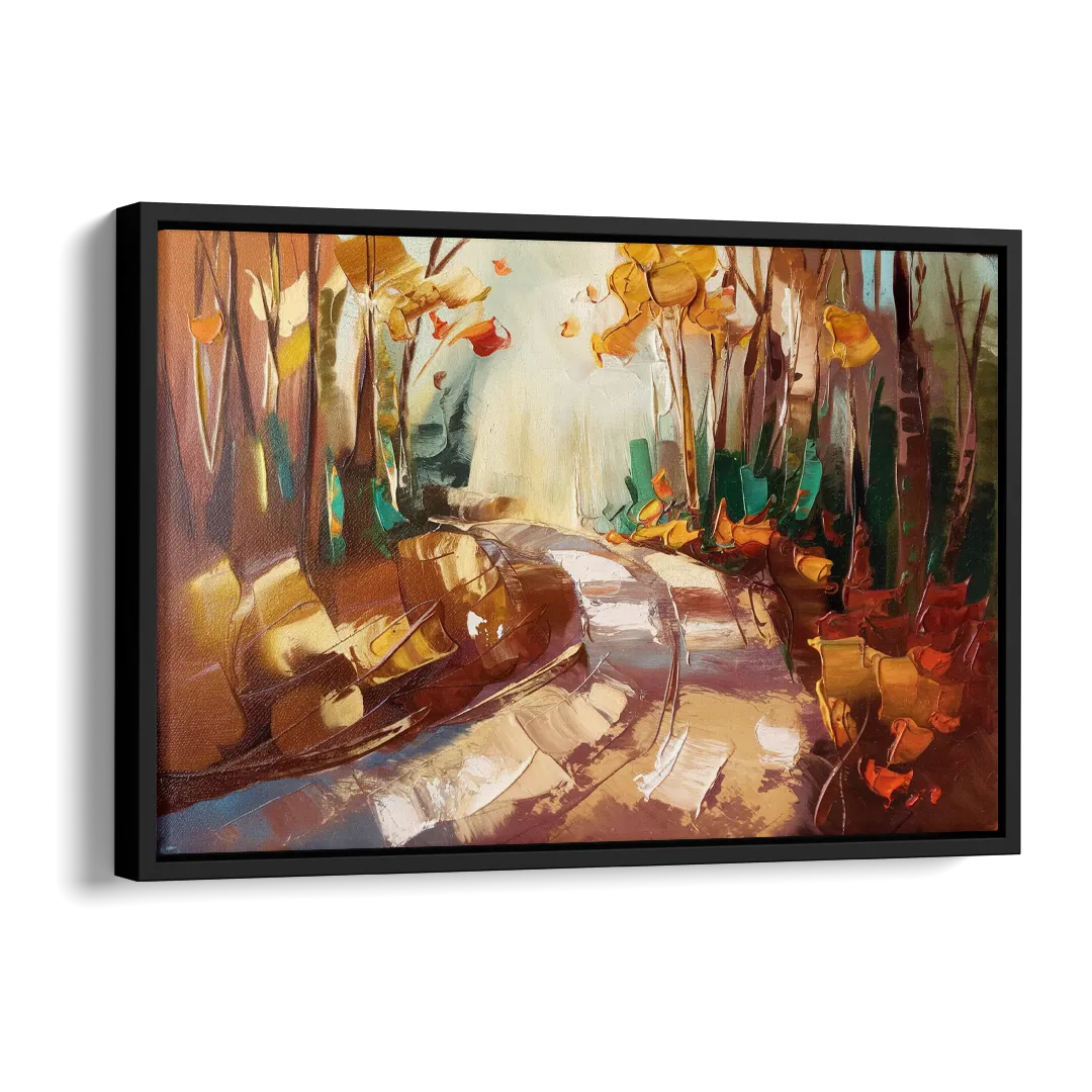 Park City Forest Trails Side - Black Canvas Wall Art