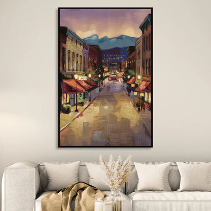 Park City Historic Main Street Sitting Room - Black Canvas Wall Art