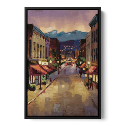 Park City Historic Main Street Front - Black Canvas Wall Art