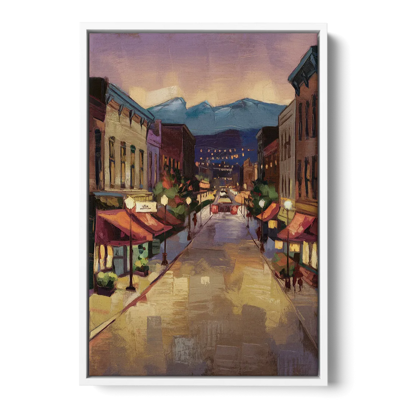 Park City Historic Main Street Front - White Canvas Wall Art