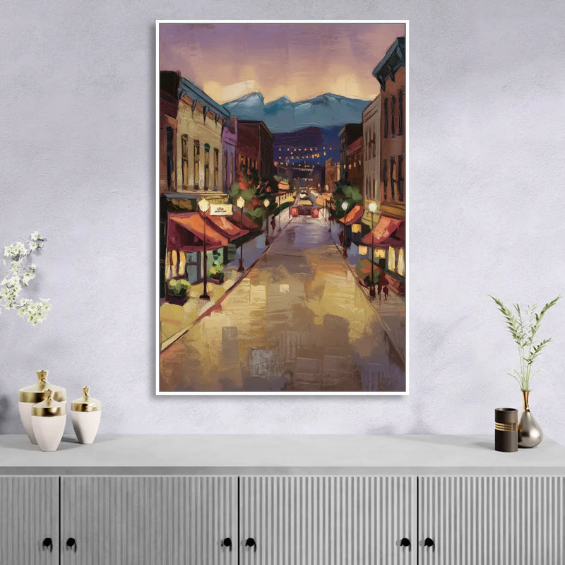 Park City Historic Main Street Sitting Room - White Canvas Wall Art