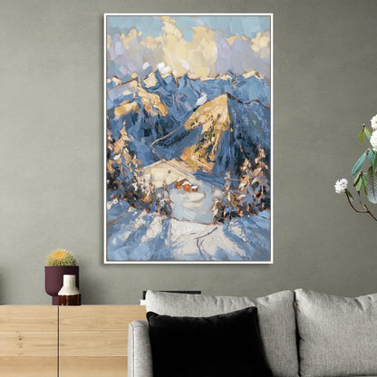 Park City Mountain Views Sitting Room - White Canvas Wall Art