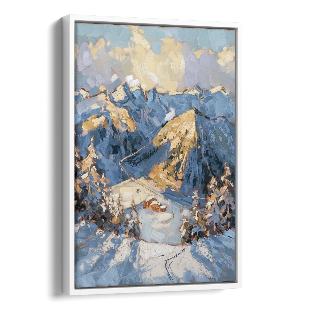 Park City Mountain Views Side - White Canvas Wall Art