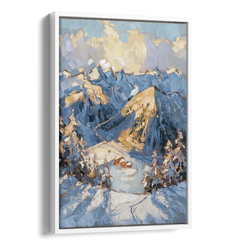 Park City Mountain Views Side - White Canvas Wall Art