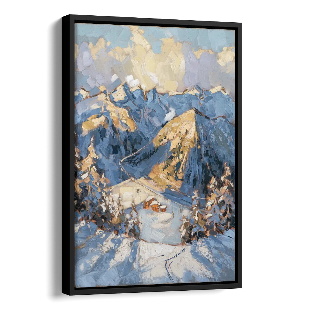 Park City Mountain Views Side - Black Canvas Wall Art