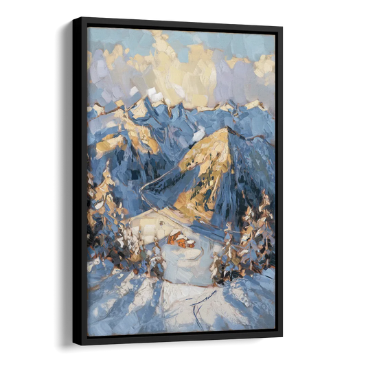 Park City Mountain Views Side - Black Canvas Wall Art