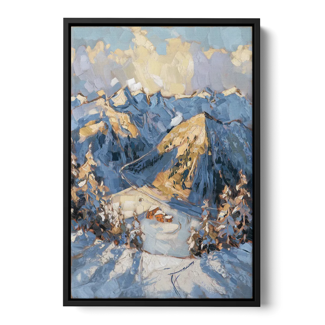 Park City Mountain Views Front - Black Canvas Wall Art