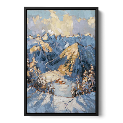 Park City Mountain Views Front - Black Canvas Wall Art