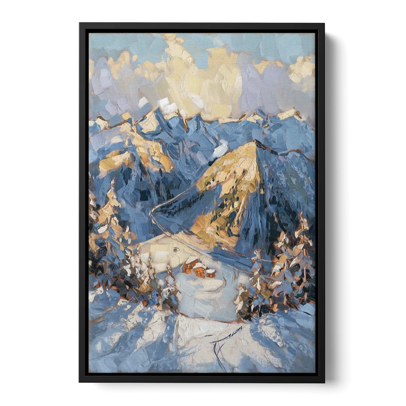 Park City Mountain Views Front - Black Canvas Wall Art