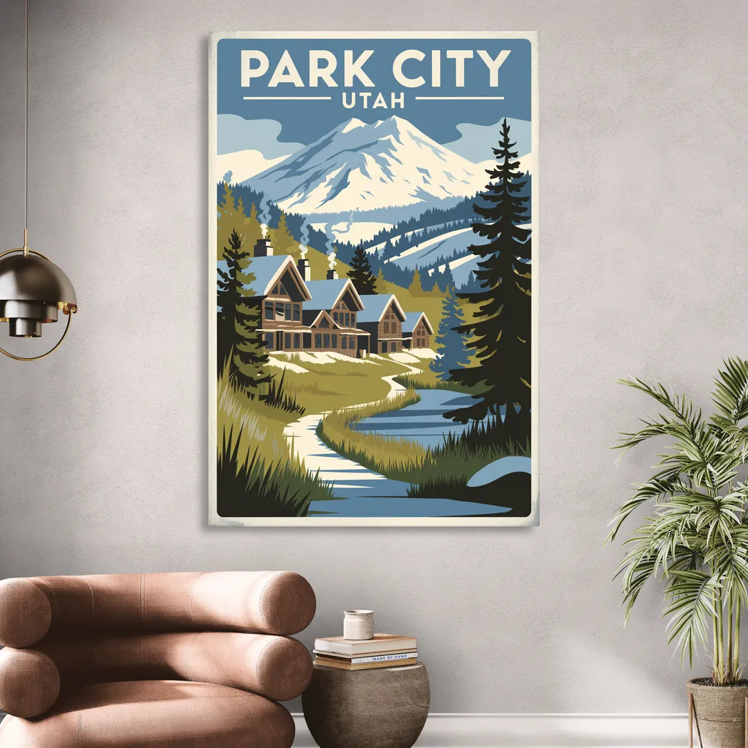 Park City Outdoor Adventure Living Room - Canvas Wall Art