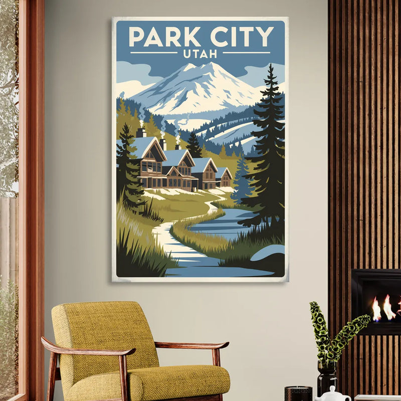 Park City Outdoor Adventure Sitting Room - Canvas Wall Art
