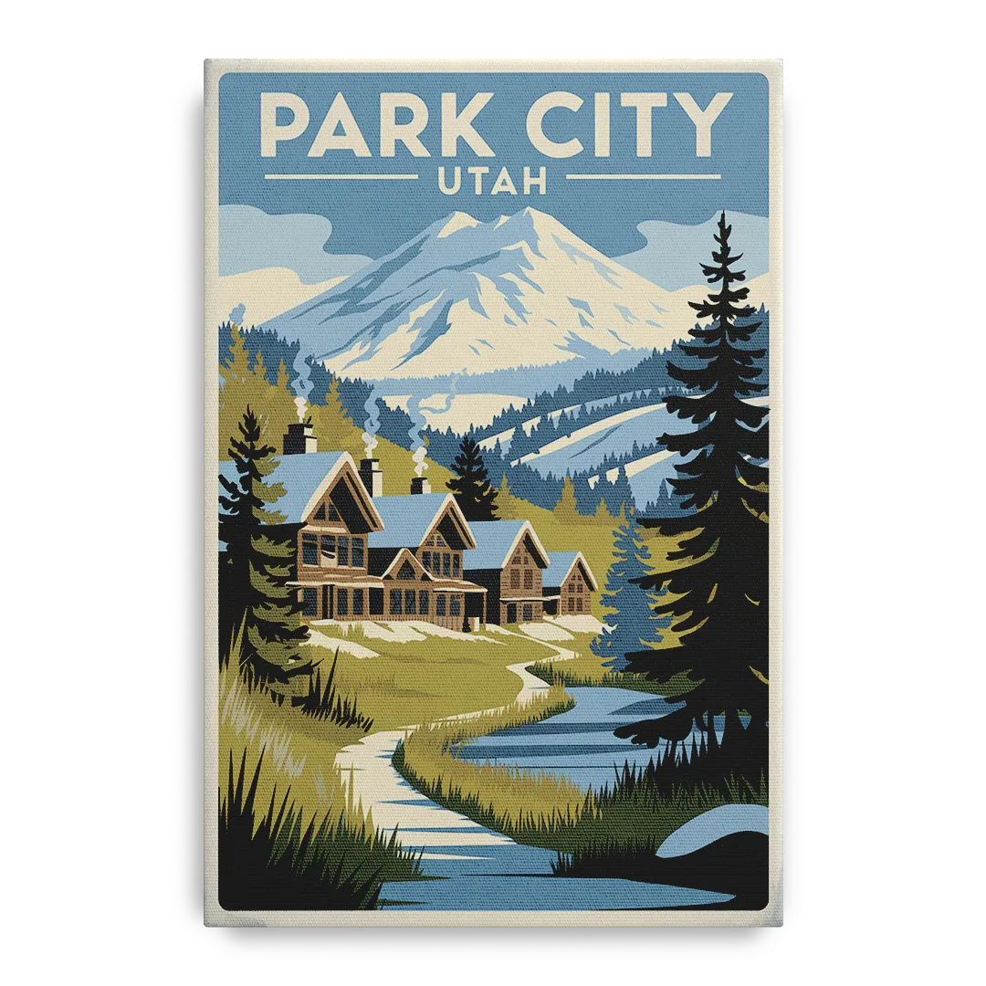 Park City Outdoor Adventure Front - Canvas Wall Art