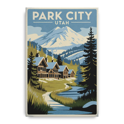 Park City Outdoor Adventure Front - Canvas Wall Art